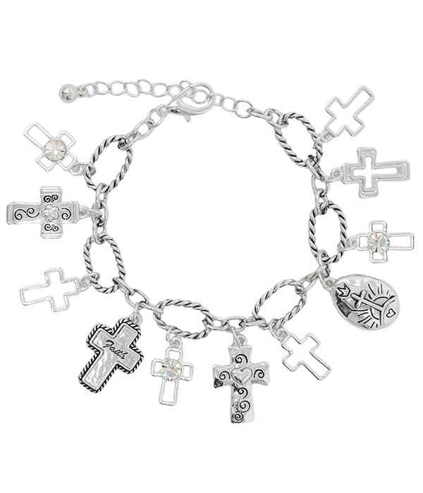 Multi cross charm bracelet