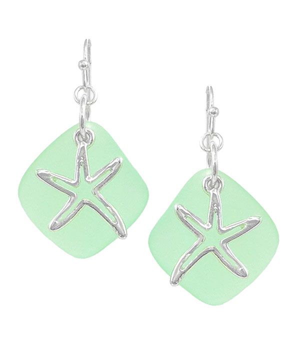 Seaglass earring - starfish