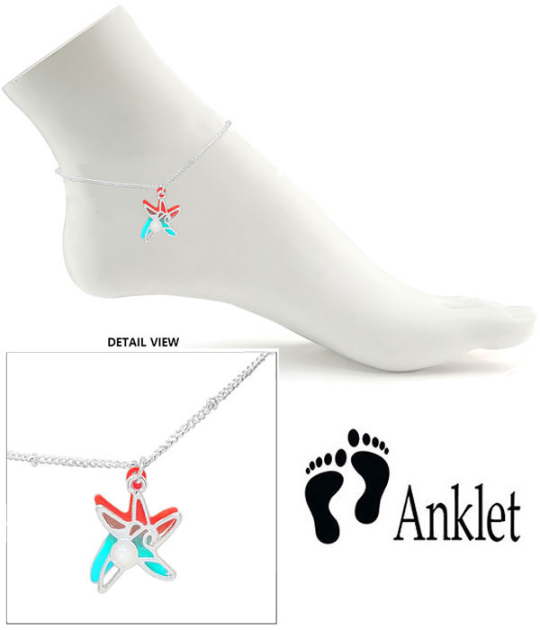 Double layer starfish anklet