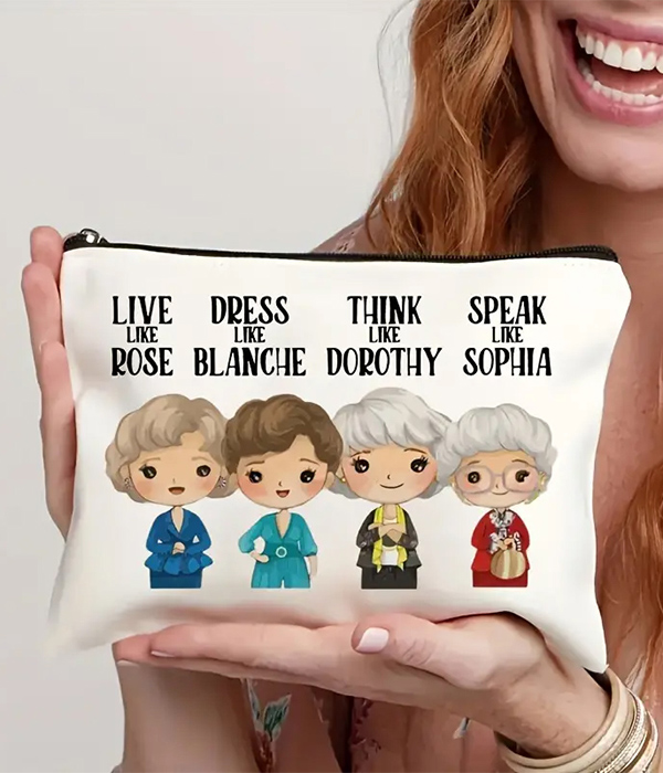 Golden girls inspired cosmetic makeup bag