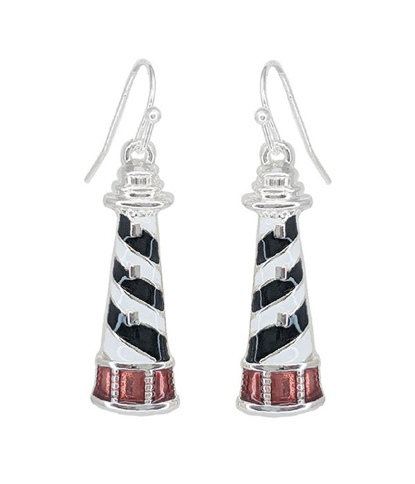 Epoxy lighthouse earring