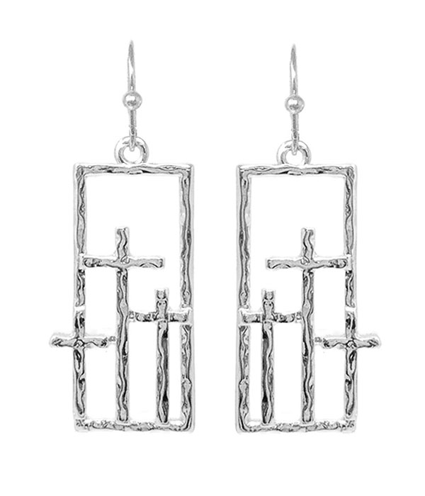 Triple cross earring