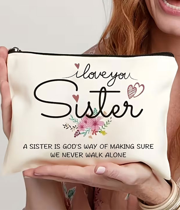 Sister theme cosmetic makeup bag