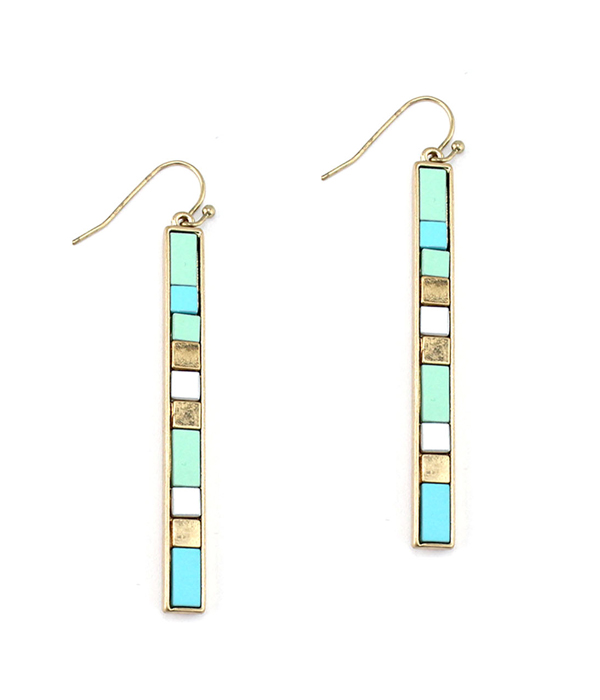 Multi color mix bar earring