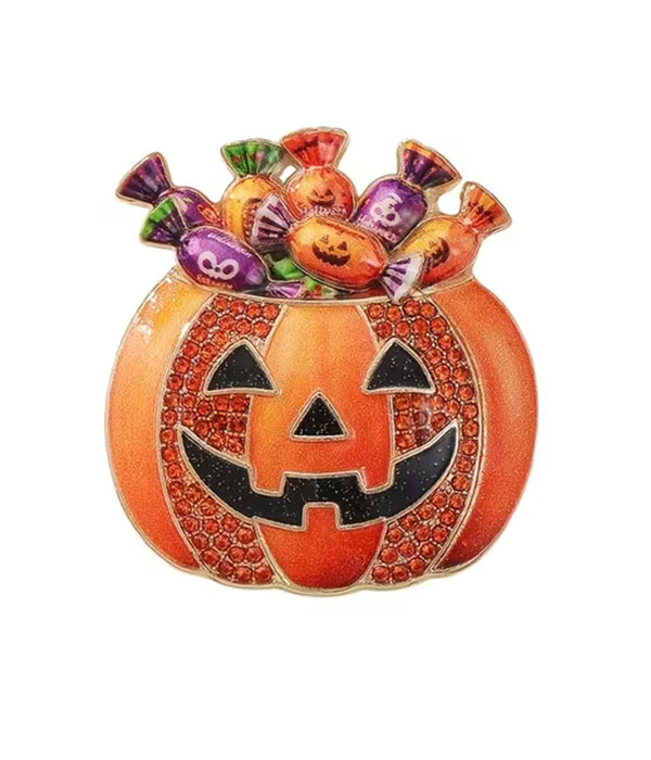 Halloween pumpkin brooch