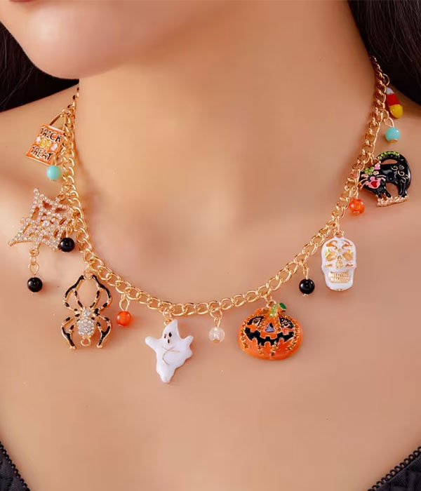 Halloween multi charm necklace