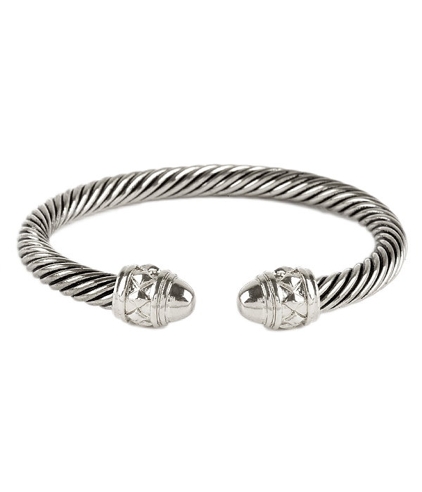 DESIGNER TEXTURED CABLE BANGLE BRACELET