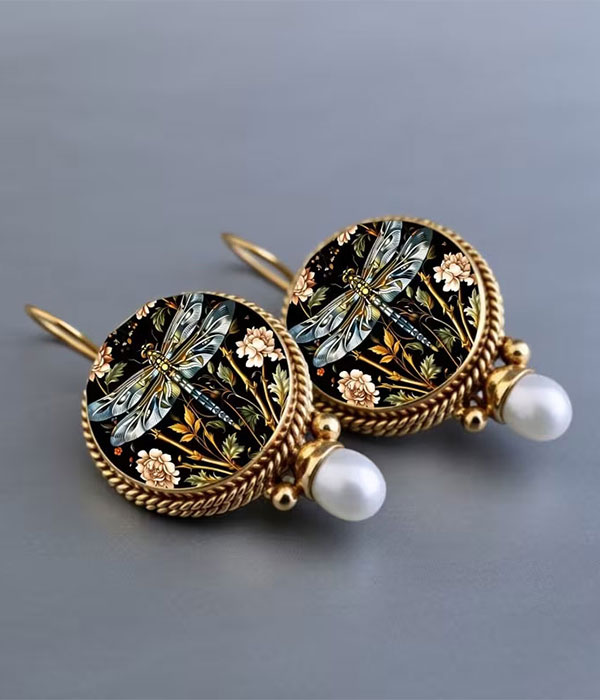 Vintage dragonfly earring