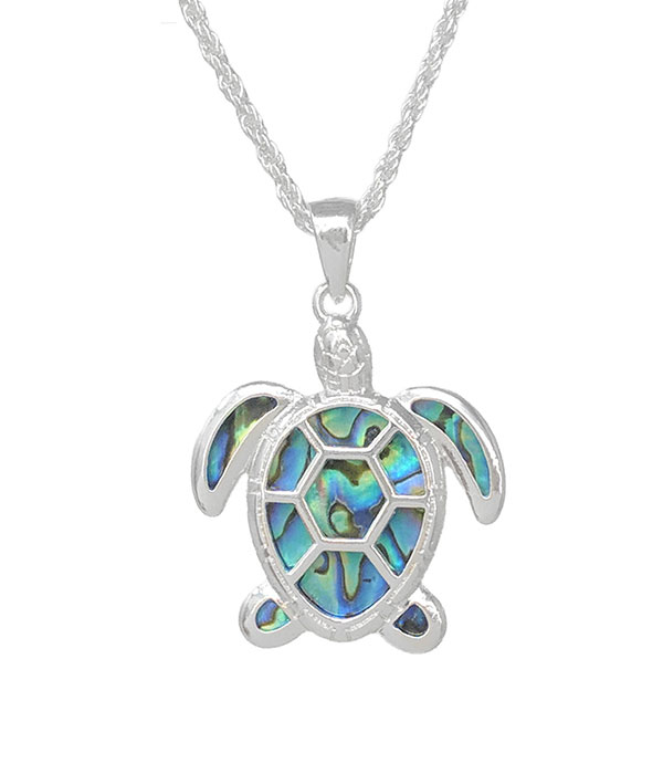 Sealife abalone turtle necklace
