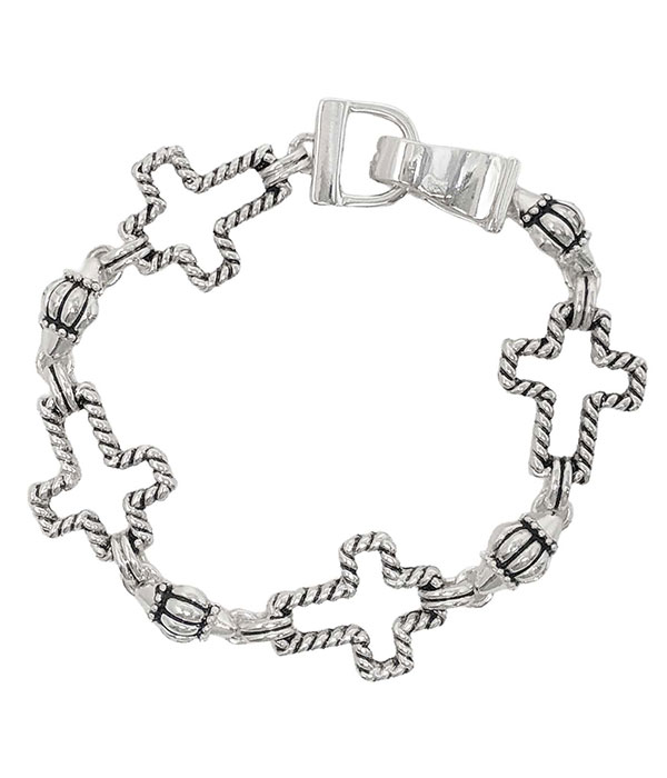 Cross link magnetic bracelet