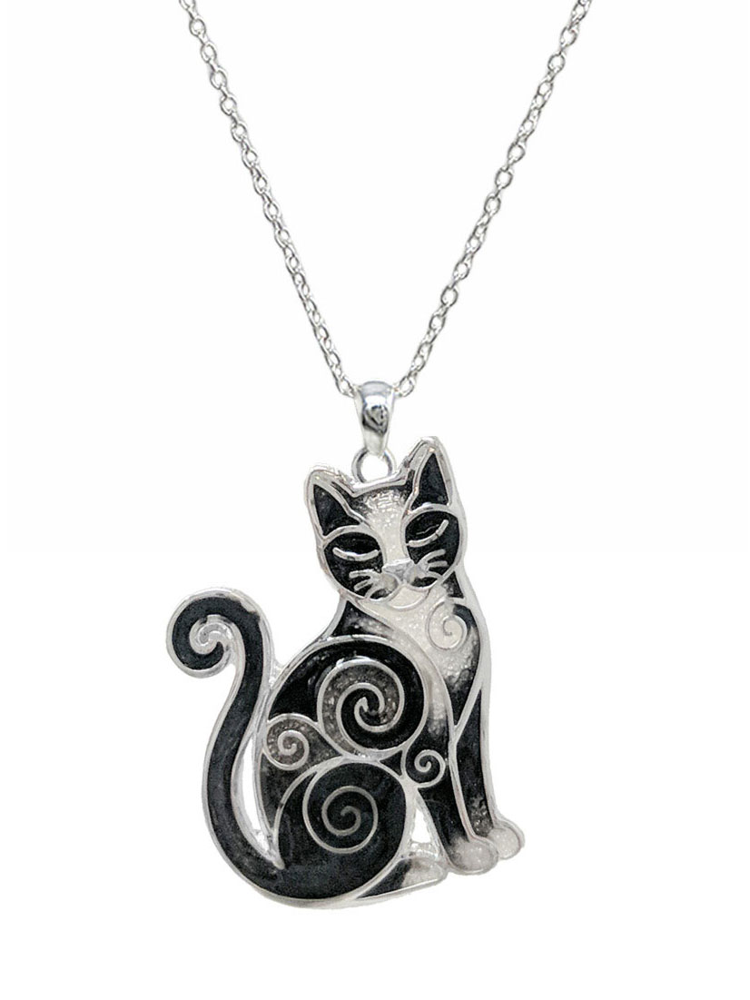 Epoxy cat necklace