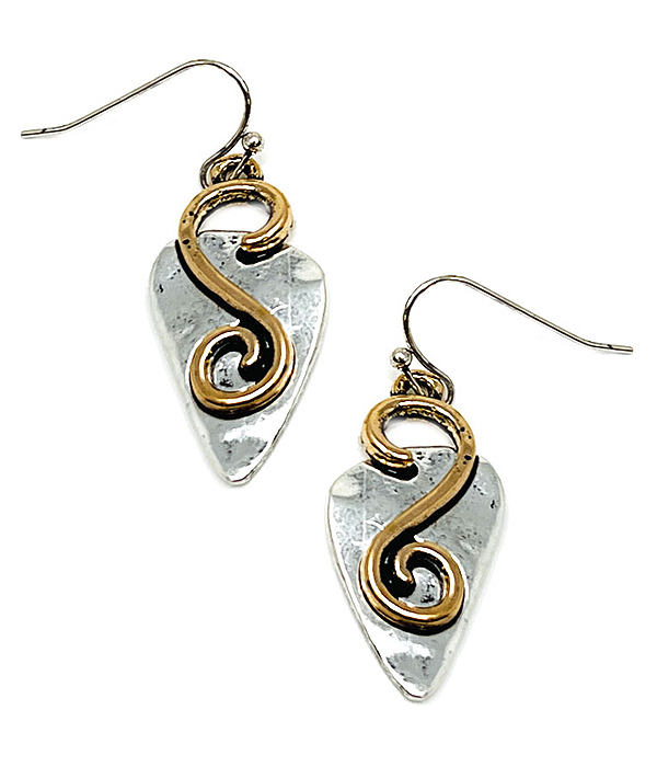 Vintage metal spiral earring