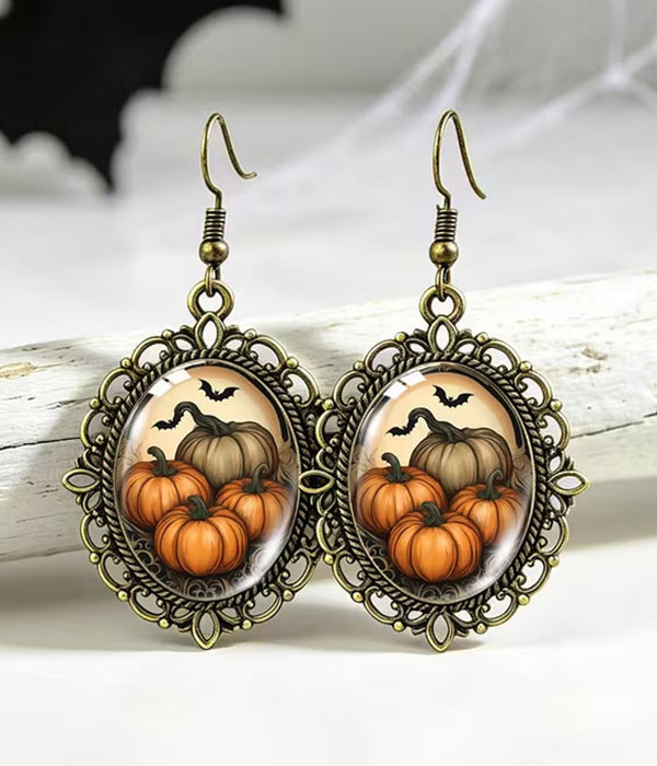 Vintage halloween pumpkin earring