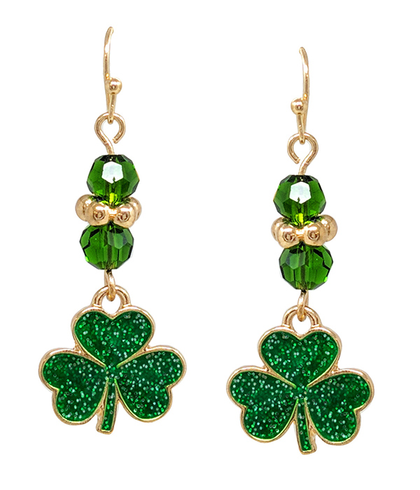 ST PATRICS DAY THEME SHAMROCK DROP EARRING