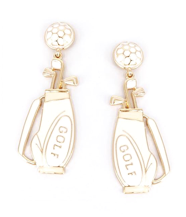 Sport theme epoxy golf club earring