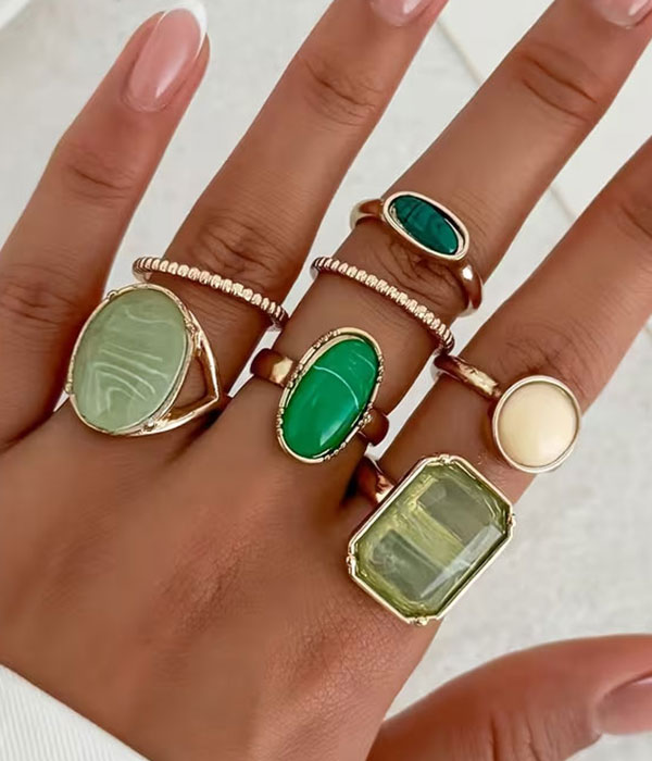 Mix size 7 ring set