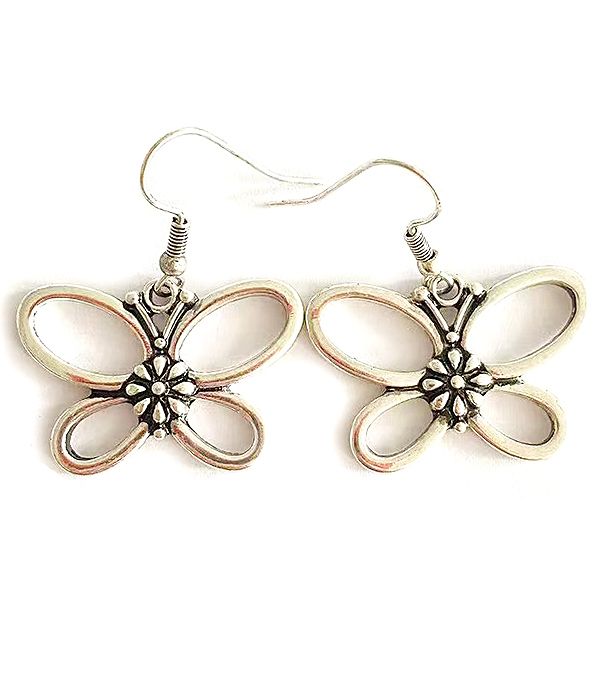 Vintage metal butterfly earring