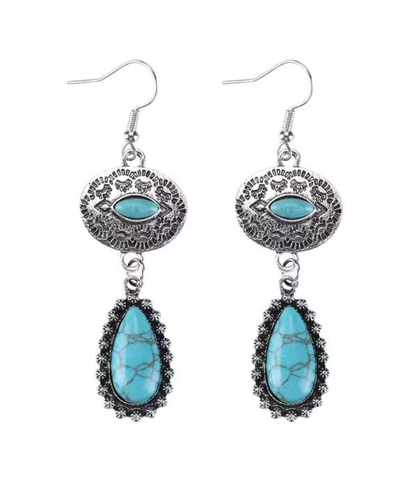 Retro turquoise earring