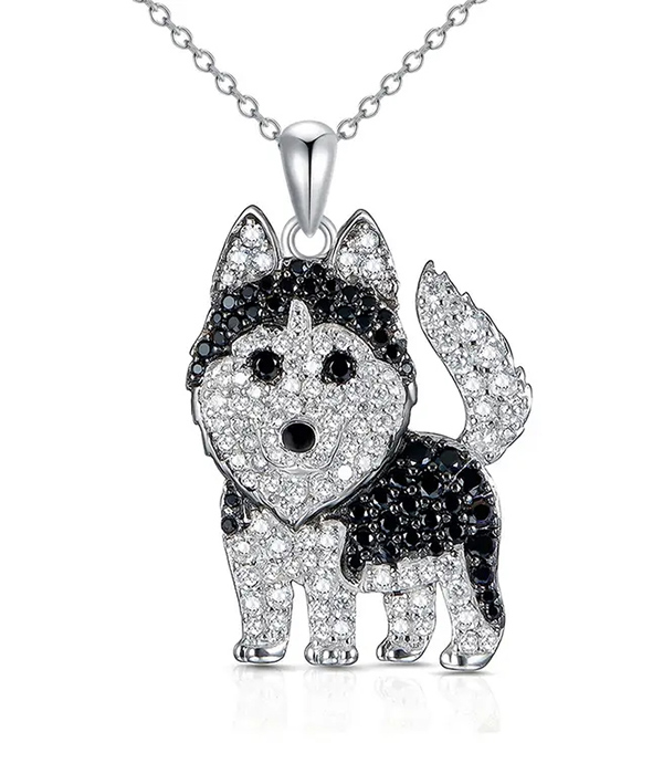Pet lovers theme dog necklace - husky