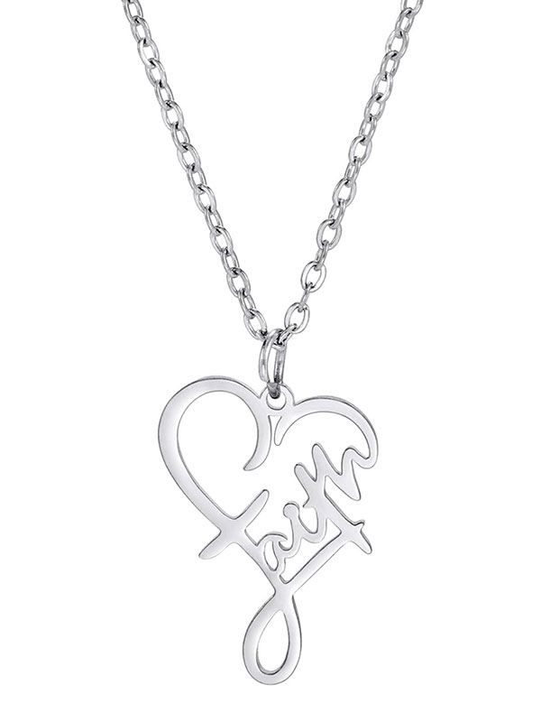 Faith heart cross pendant necklace