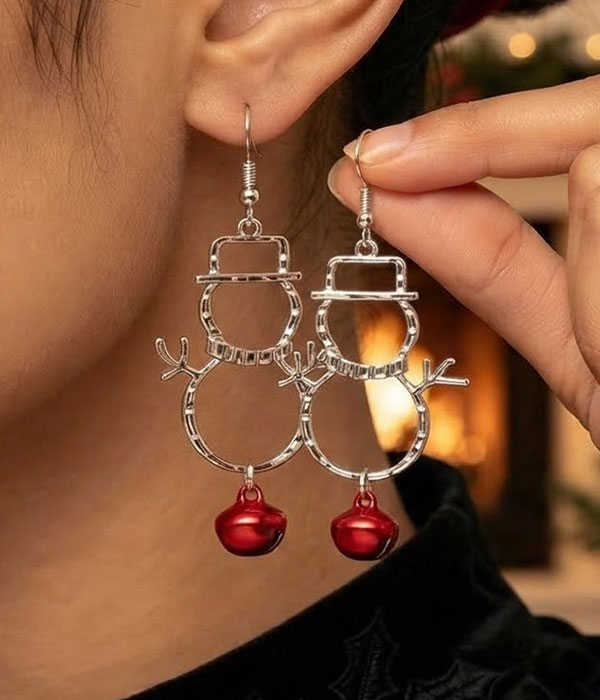 Christmas snowman earring