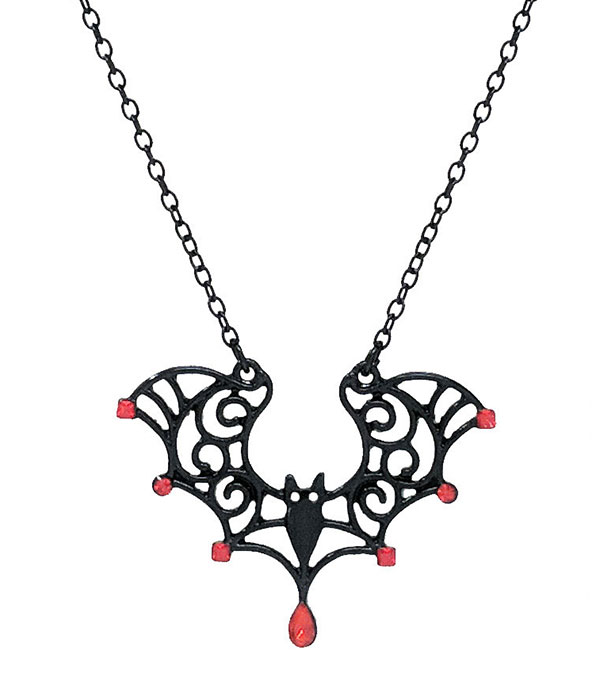 Halloween bat necklace