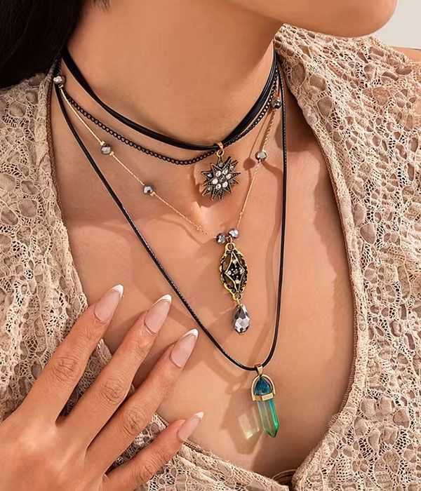 Bohemian multi layer necklace