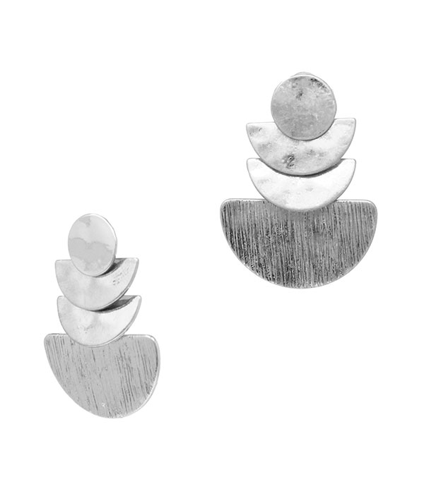 Stacked half moon drop earring