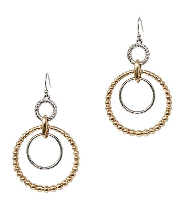 Double hoop drop earring