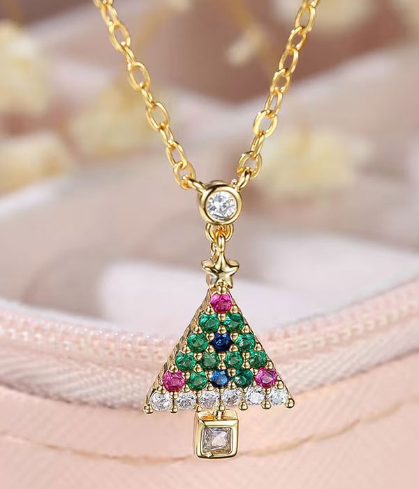 Christmas tree necklace