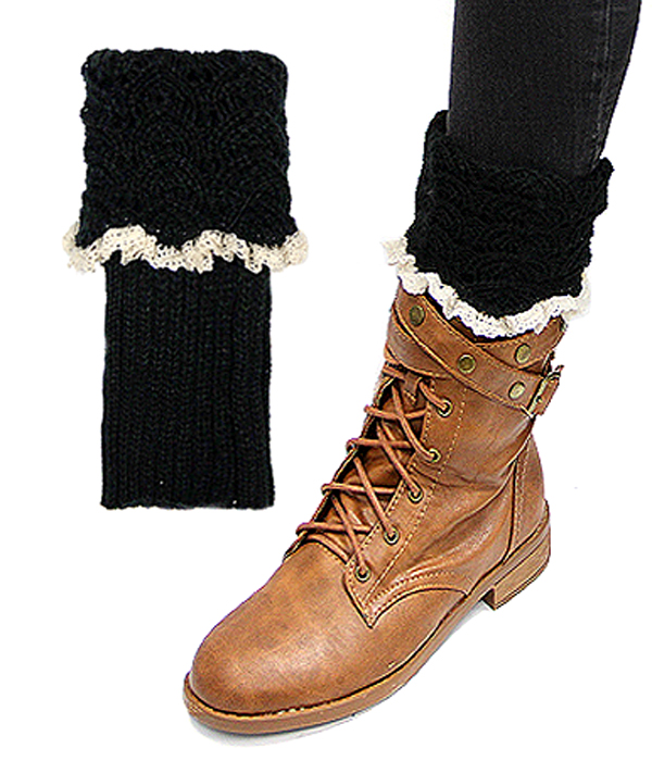 Vintage lace crochet boot topper short leg warmers - boot cuffs