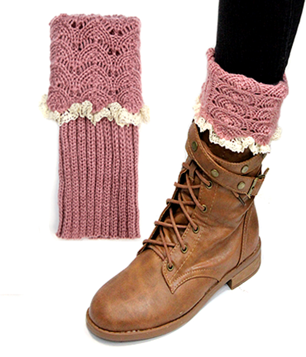 Vintage lace crochet boot topper short leg warmers - boot cuffs