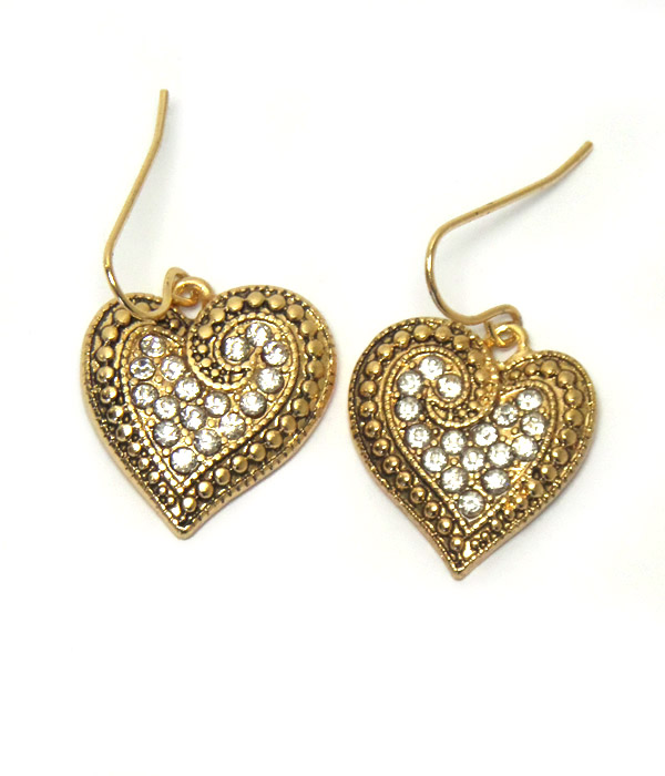 Crystal heart earring -valentine