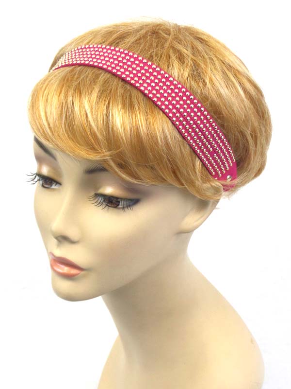 Multi metal stud leatherette headband