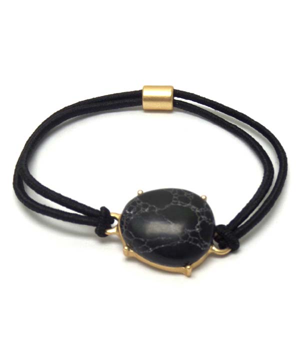 Granite paint stone stretch bracelet or ponytail