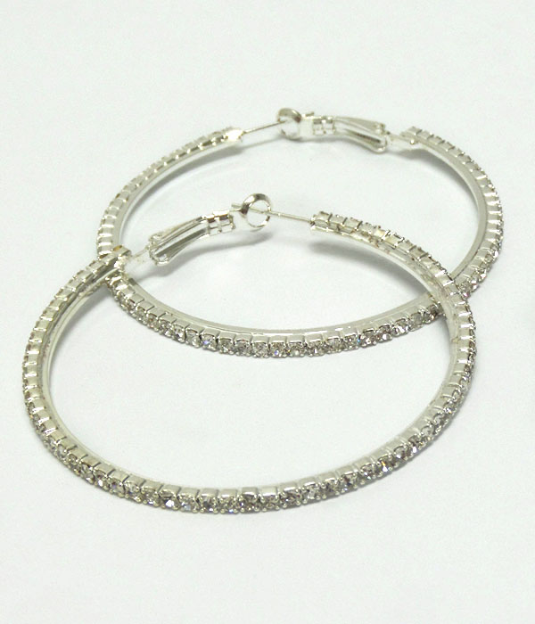 55 mm rhinestone hoop earring - hoops