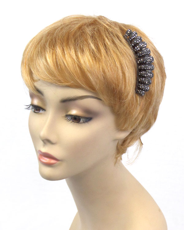 Multi crystal tear drop patern hair comb