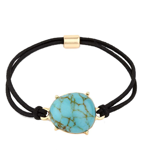 Turquoise stretch bracelet or ponytail