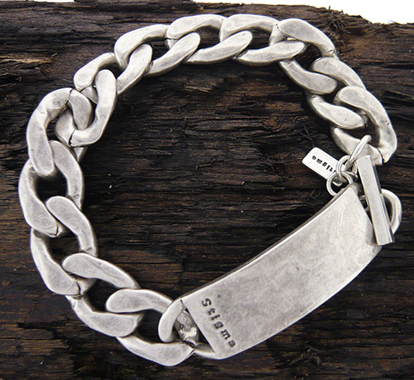 Mens stainless steel wide id chain bracelet - 8 inch