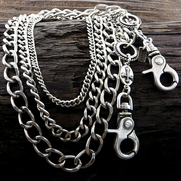 Mens stainless steel jeans chain - multi row