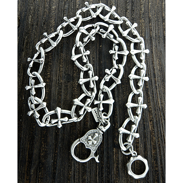 Mens stainless steel metal cross chain necklace