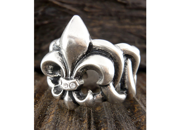 Mens stainless steel ring - fleur de lis