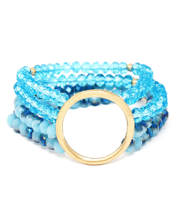 4 LAYER MIXED BEADS STRETCH BRACELET