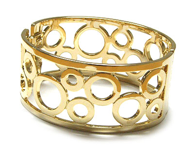 Bubble link metal hinge bangle bracelet