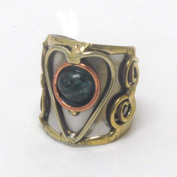 Handmade metal art ring - 100% brass