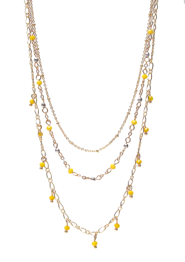 MULTI CRYSTAL TRIPLE LAYER NECKLACE