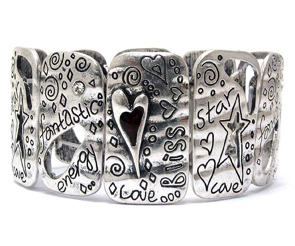 Crystal chicos style antique style fantastic theme metal stretch bracelet