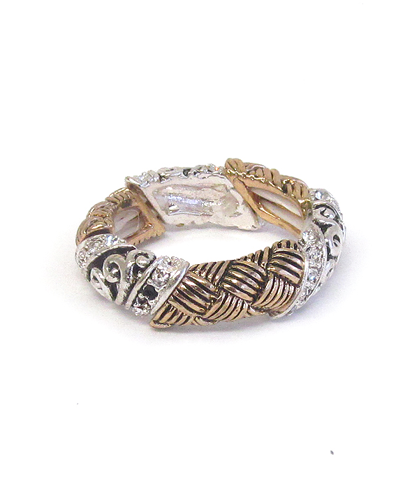 Designer textured stretch ring