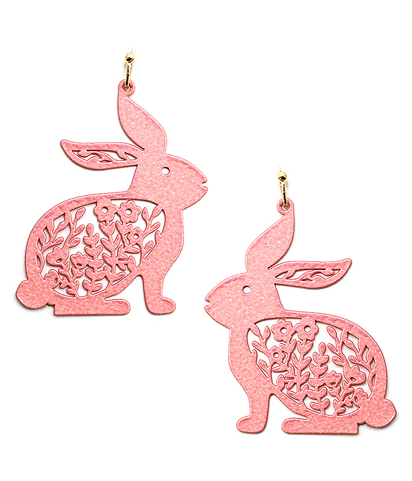 EASTER THEME LEATHERETTE EARRING - EASTER BUNNY