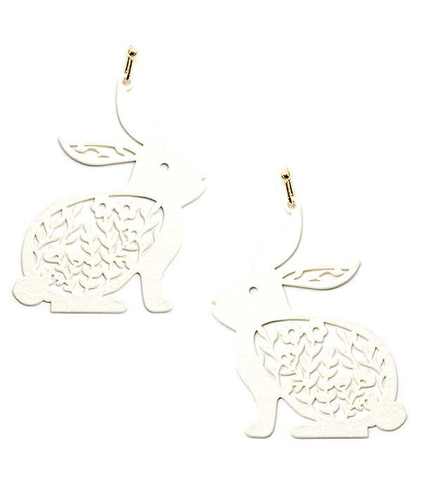 Easter theme leatherette earring - easter bunny